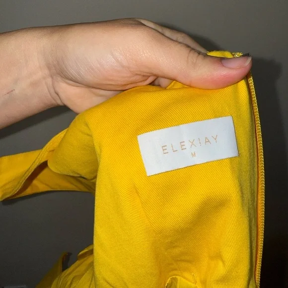 Elexiay Kwara Dress in Yellow $395 Size Medium - Picture 12 of 12